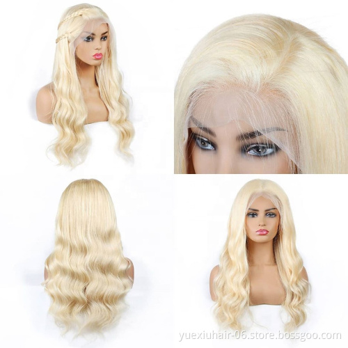 613 Lace Frontal Wig Body Wave Human Hair, Wholesale Price Virgin Blonde 613 Body Wave Lace Frontal Wig for Black Women
